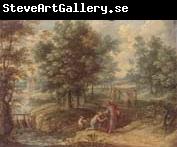 unknow artist Saint anthony abbot in an extensive river landscape